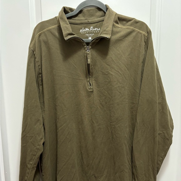 North River Outfitters 1/4 zip, olive color pullover Sz LG - Picture 1 of 3